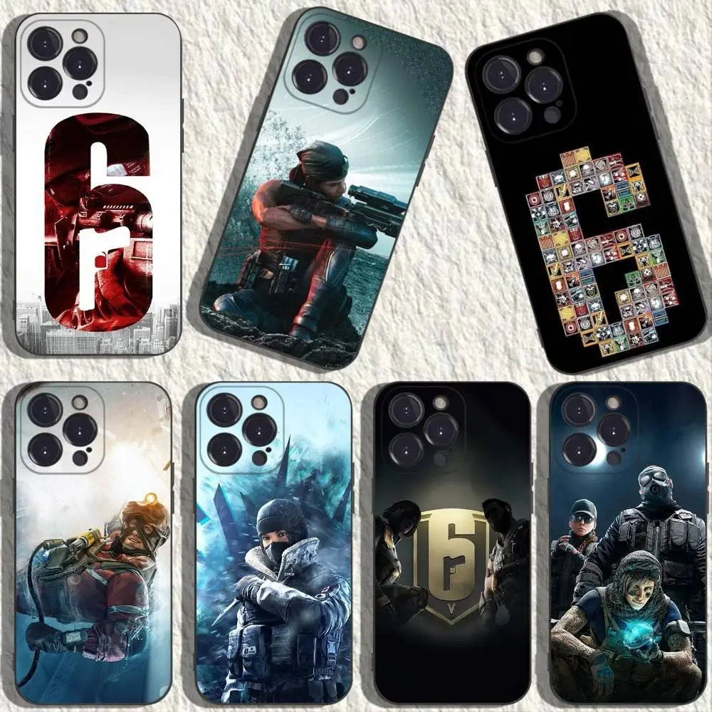 

Ice R6 R-Rainbows Phone Case For iPhone 16,15,14,13,12,11 Plus,Pro Max,XS,X,XR,SE,Mini,8,7,Soft Silicone Black Cover