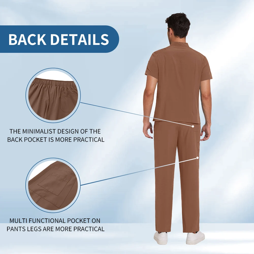 Niaahinn Operatiekamer Uniform Unisex Medische Scrubs Set Schoonheidssalon Werkkleding V-hals Ziekenhuis Arts Chirurgische Werkkleding Mannen