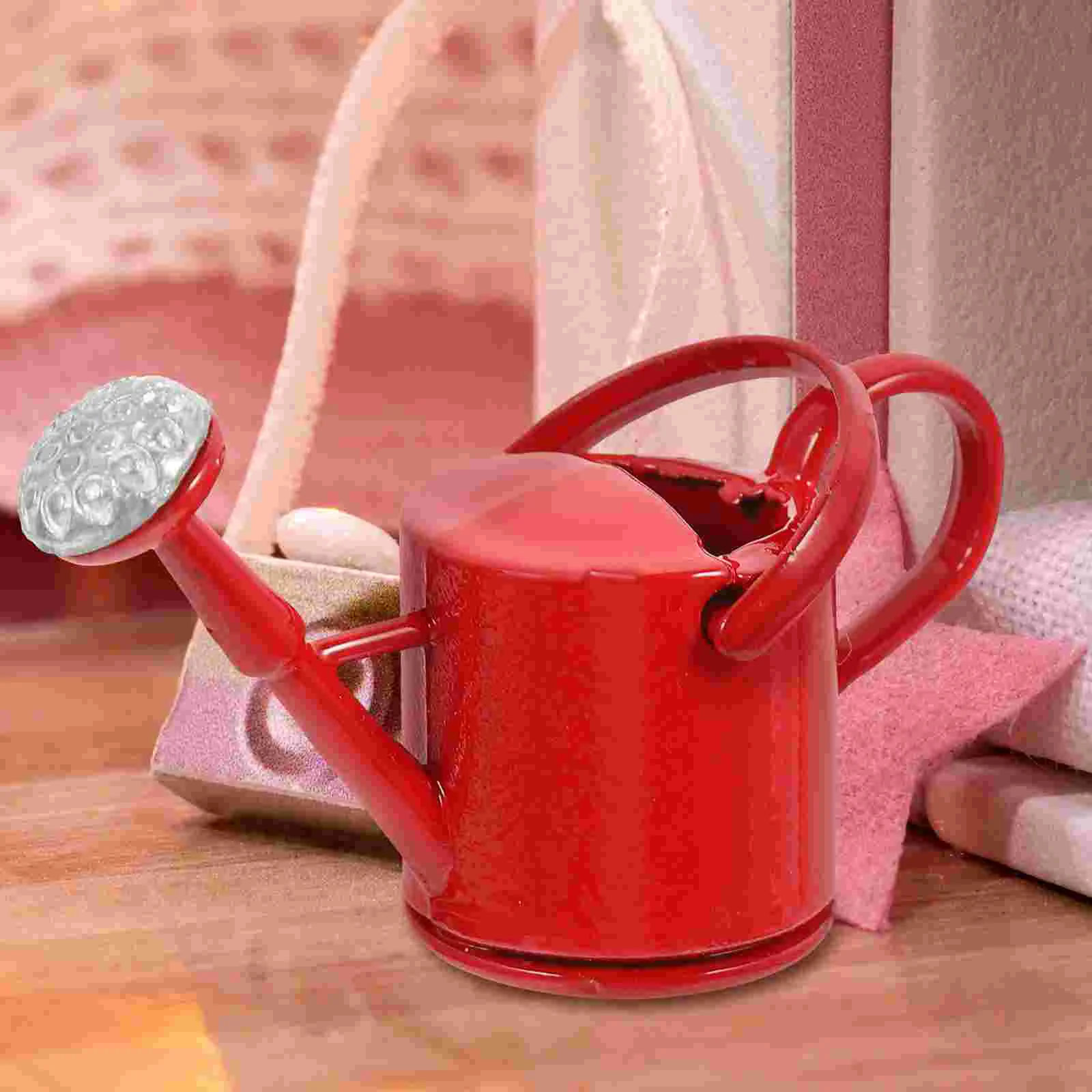 

2 Pcs Tin Watering Can Dollhouse Garden Tools Children Toys Realistic Kids Pretend Play Miniature Things Outdoor Fun Small