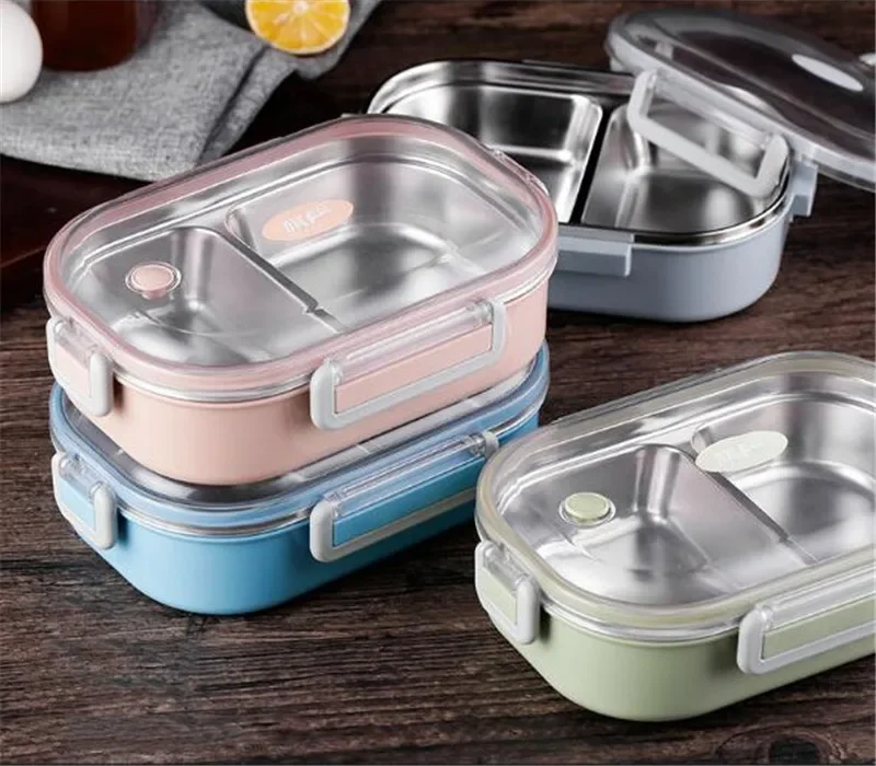 

Gray Bag Set Japanese Style Leakproof Thermal Lunchbox 304 Stainless Steel Thermos Lunch Box for Kids Food Container Bento Box