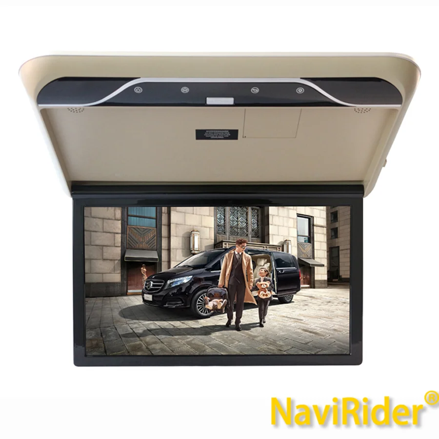 S 17.3Inch Ceiling Mounted Car Monitor Overhead Multimedia Video Player 1080P Android 16 TV Roof Mount IPS Screen For Toyota