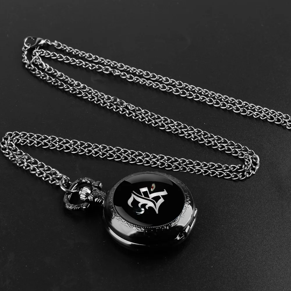 Death Note Quartz Relógio de Bolso para Homens e Mulheres, Numerais Árabes Vintage, Corrente de Relógio, Colar Pingente, Presentes Originais