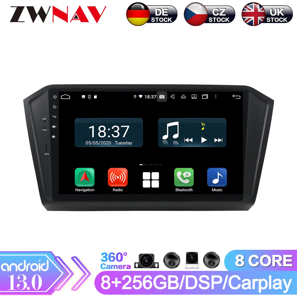 Android13 Car No DVD Player GPS Navigation Multimedia Player For Volkswagen Passat 2015-2016 Auto Radio Stereo Head Unit Display