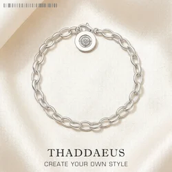 Cross Link Chain Charm Bracelets,925 Sterling Sliver Trendy Gift for Women,Europe Style Jewelry,Fashion Accessorie Club