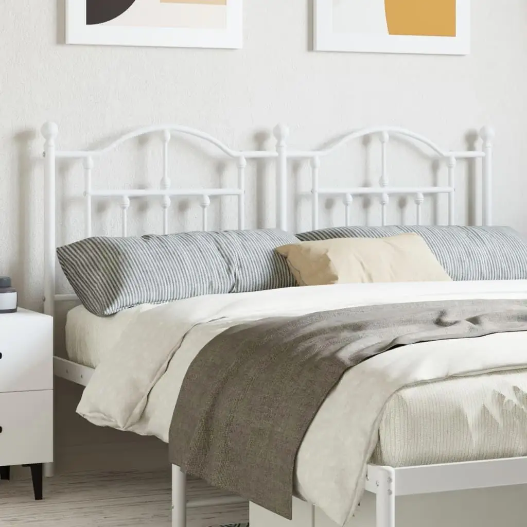 Stylish White Metal Headboard 59.1” - Modern Bedroom Decor & Elegant Bed Frame Upgrade