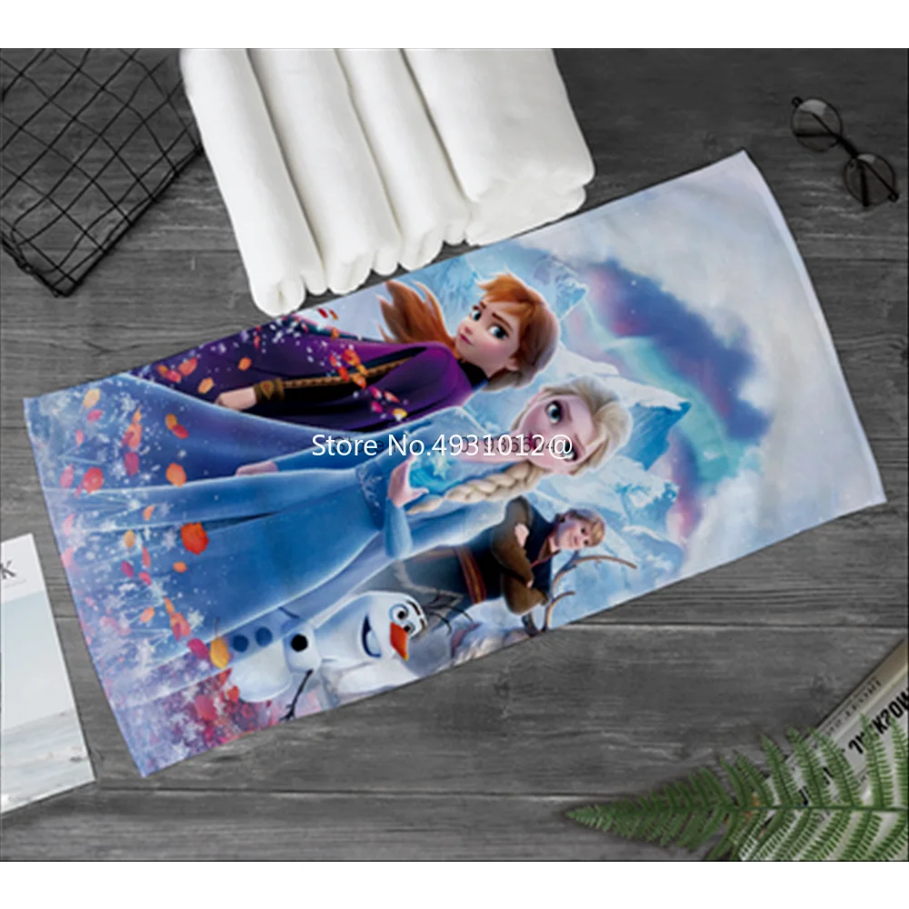 Disney Princess Frozen Snow Anime Figures Bath Towel Quick Dry Large  Swimming Beach Towel Soft Absorbent Washcloth 75x150cm