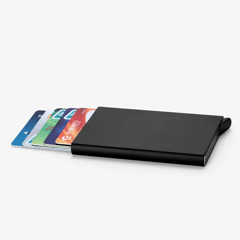 Anti-theft ID Credit Card Holder Minimalist Porte Carte Thin Aluminium Metal Wallets Pocket Case Bank Women Men Credit Card Box