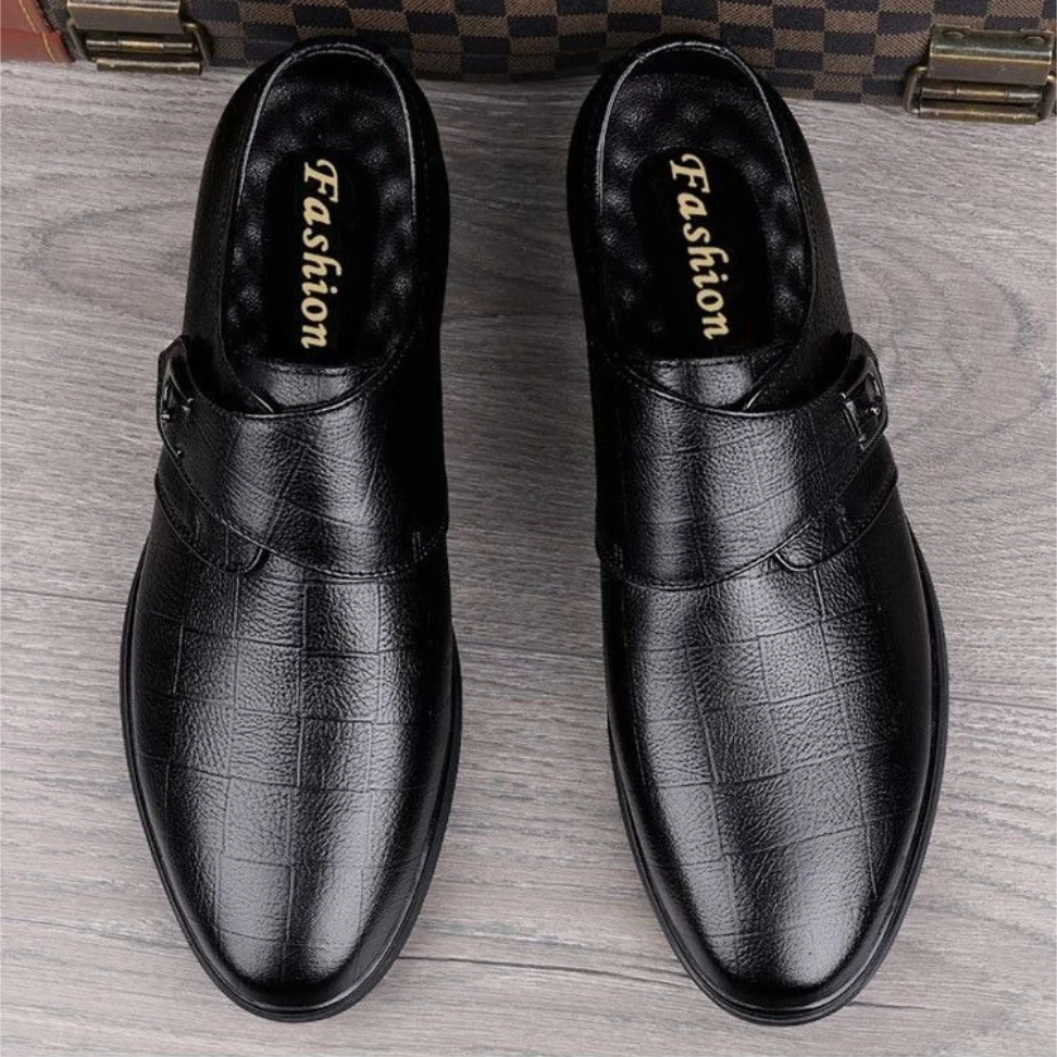 

Весенне-осенняя мужская повседневная обувь с круглым носком, классическая оригинальная ретро-низкая цена по акции, элегантная новая мужская кожаная обувь из искусственной кожи