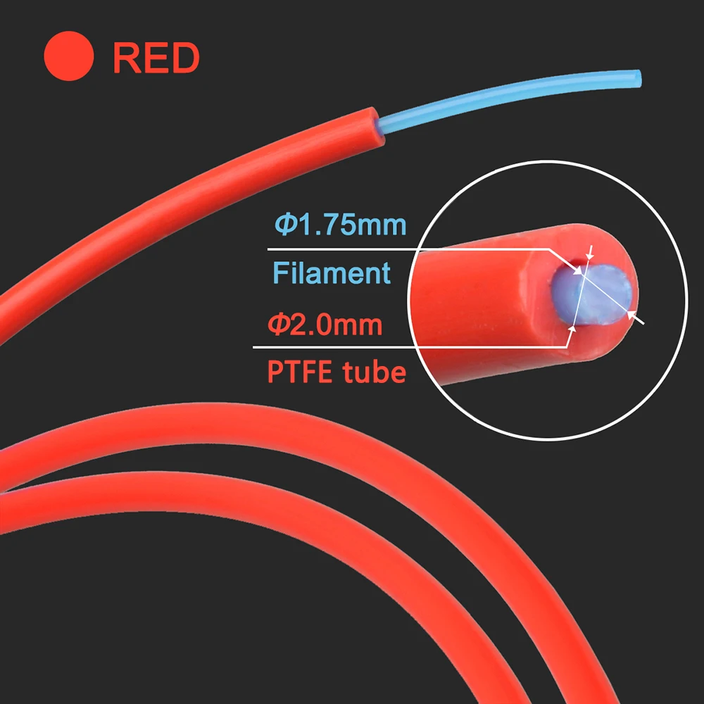 3DSWAY 3D Printer Parts 1M 2M PTFE Tube Teflonto Pipe Bowden Extruder 1.75mm ID2mm OD4mm with Cutter Filament Tube for Ender3