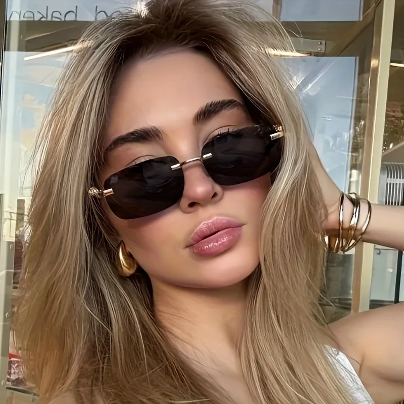 Einfache, schicke, rahmenlose, modische Brille im Retro-Stil, geeignet für Männer und Frauen