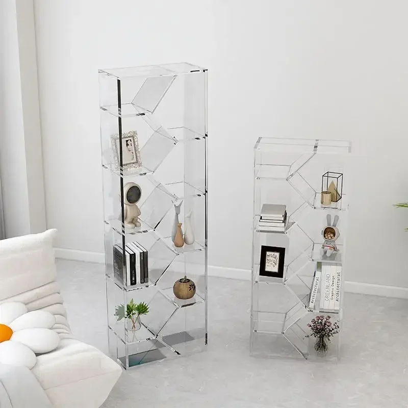 Acrylic shelf Internet celebrity floor-to-ceiling living room multi-layer display shelf storage bookshelf irregular
