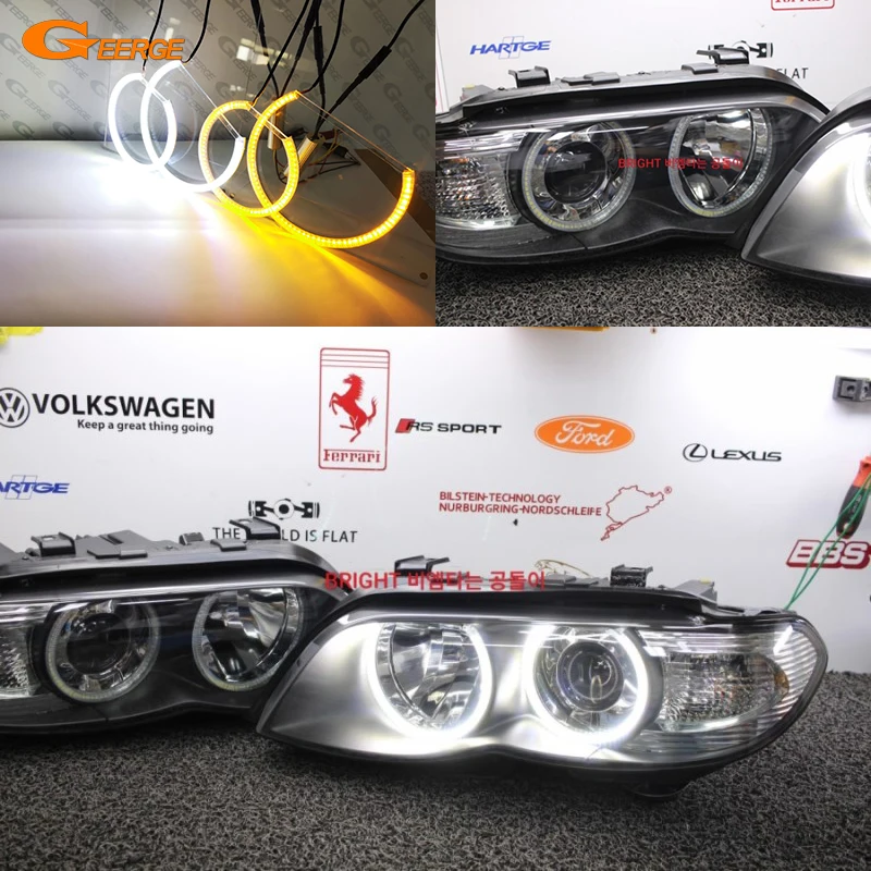 Geerge For BMW X5 E53 2000 2001 2002 2003 2004 2005 2006 Ultra Bright LED Angel Eyes Kit Halo Rings Day Light