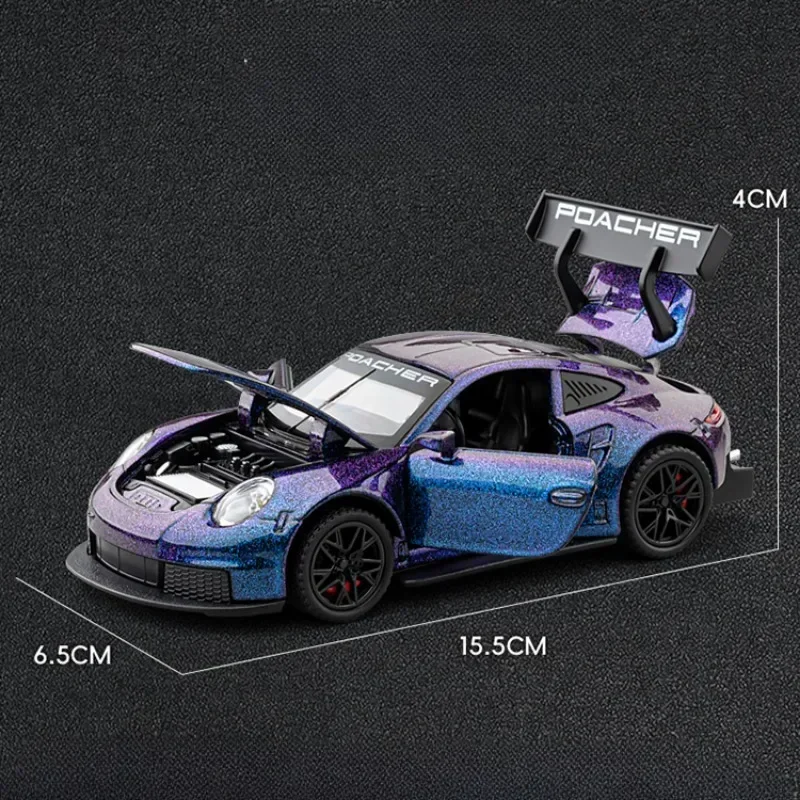 Diecast Miniature Voiture 1/32 Scale 911 GT3RS Sport Car Model Toy Vehicle Children Boy Birthday Gift Home Decor Car Toy