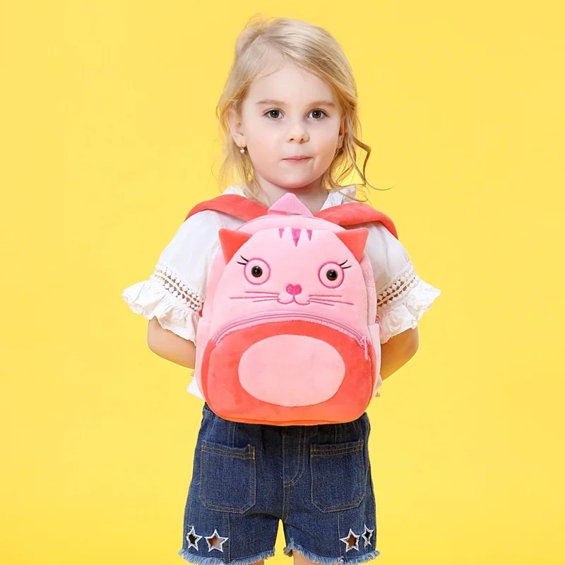 

Fashion Children School Bags 3D Cartoon Print Plush Kids Backpack Kindergarten Boys Girl Kindergarten Schoolbag Kids Backpack