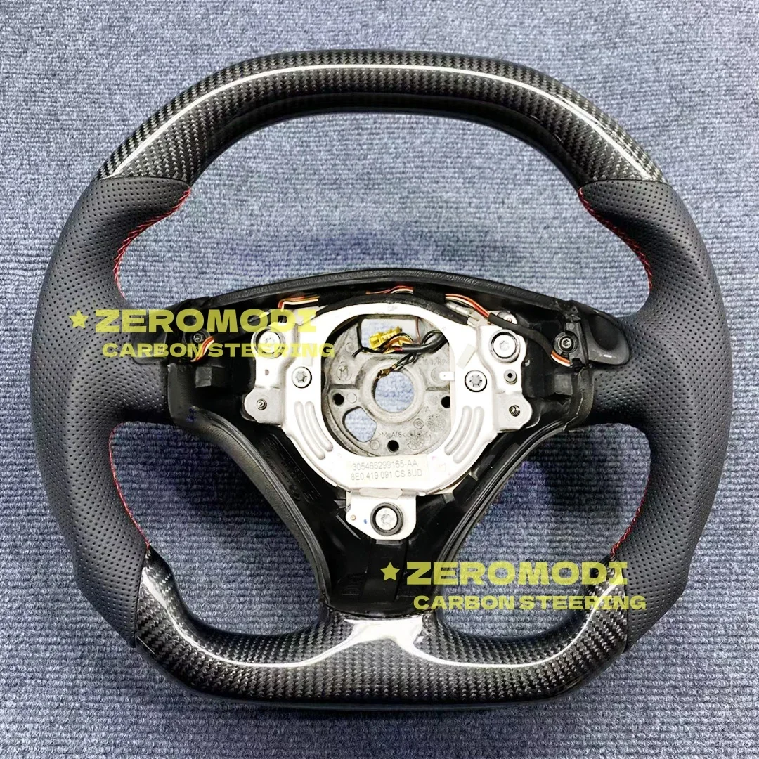 Steering Wheel For AUDI A4 B6 TT RS 2000-2006 Leather Flat Bottom