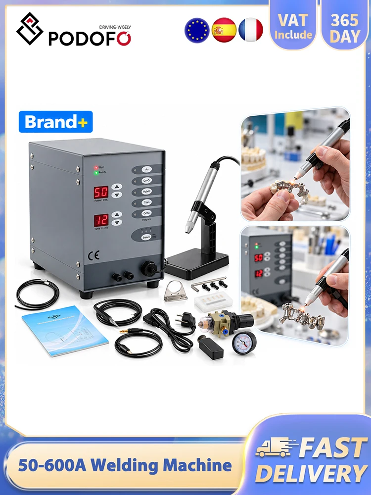 Podofo HOT Schmuckschweißgerät CNC Automatische Punktschweißmaschine 50-600A Numerisch Gesteuertes Touch-Puls-Argon-Lichtbogen-Punktschweißgerät für Gold, Silber und Brillenreparatur