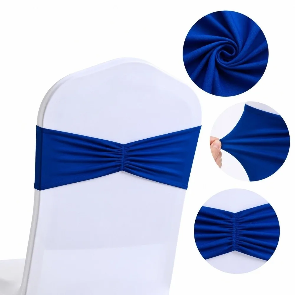 5pcs No Tie Chair Sashes High Stretch Elastic Design Chair Cover Decor Bands Chair Cover Decor Stretchy Fabric