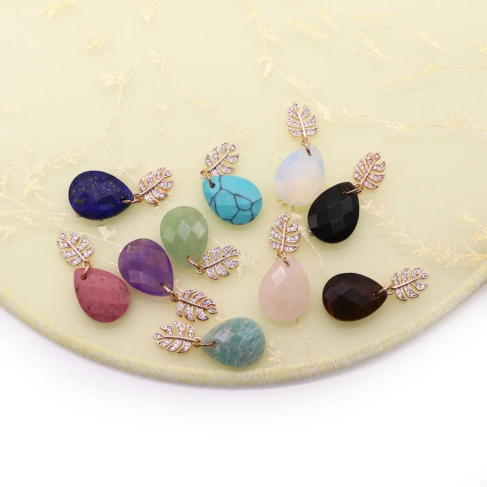Natural Stone Elegant and Light Luxury Opal Crystal Faceted Cedar Pendant DIY Necklace Bracelet Jewelry Engagement Banquet Gift