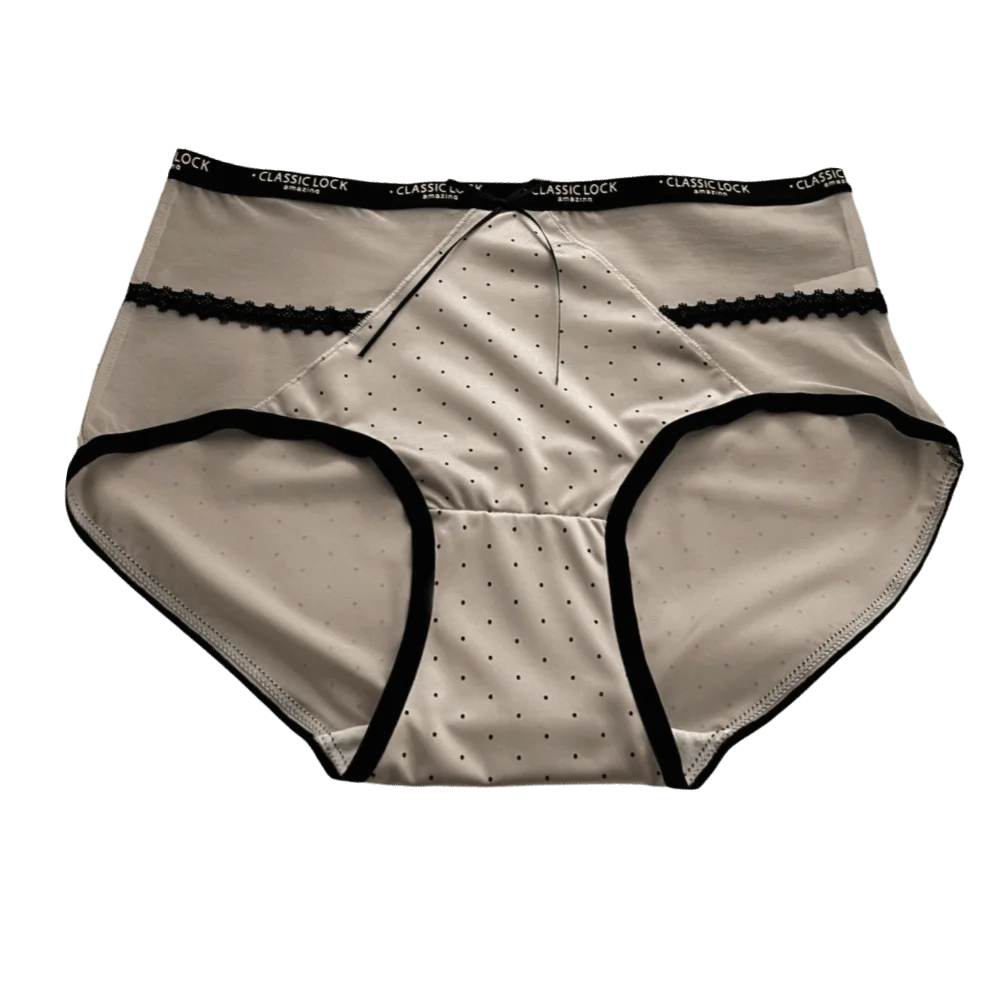 Breathable Mesh Women's Underwear Satin Bow Wave Point Underpants Hollowed-out Seamless Briefs Female
