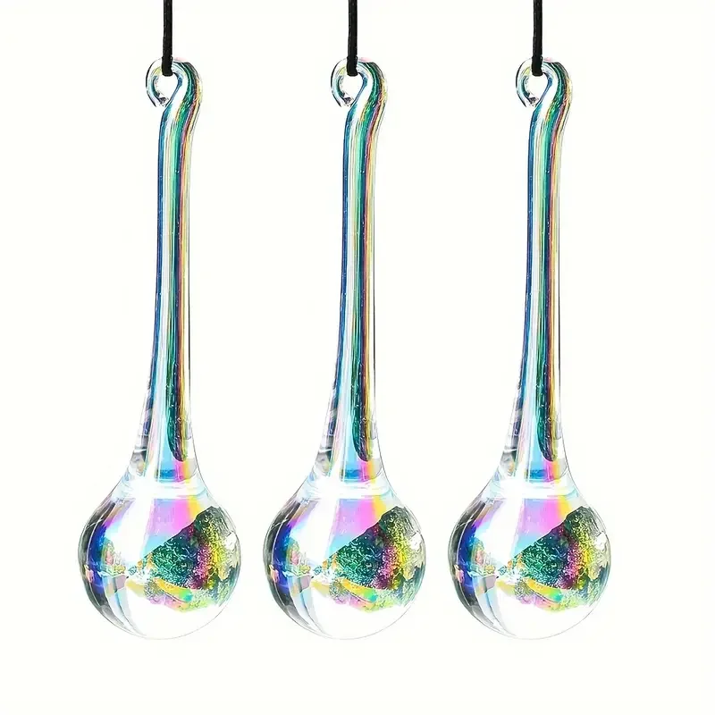 1 pc Glass raindrop Suncatcher, multi-colored crystal prism for chandeliers, gardens, Christmas trees, wedding decorations