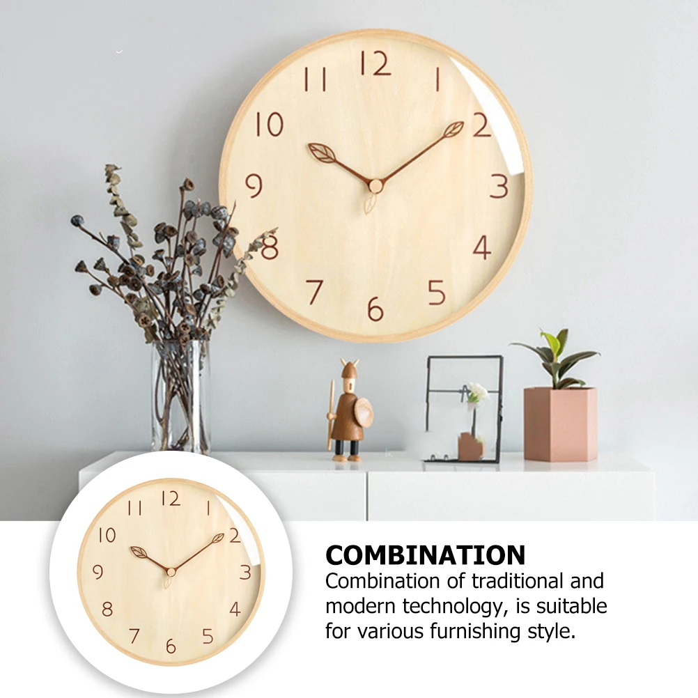 

Solid Wood Wall Clock Gold Branch Pointer Living Room Decor Home Office Silent Design Modern Hanging Timepiece