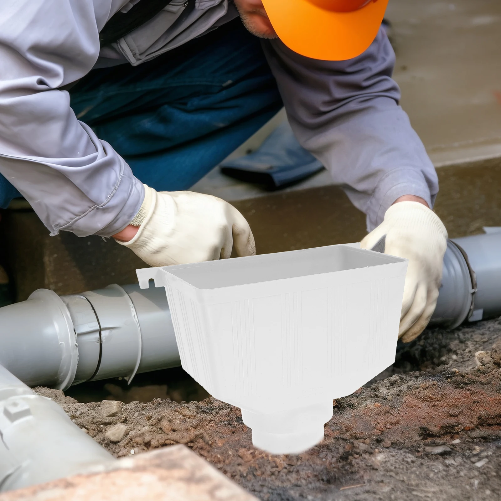 

PVC Drain Pipe 110x75mm Downspout Connector Rainwater Gutter Diverter Outdoor Gutters PVC Drainage Pipes Water Conduits Fittings