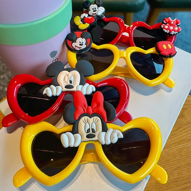 

Disney Minnie Sandy Shore Sunglasses Children Kawaii Anime Girls Birthday Photo Prop Glasses Cartoon Travel Glasses Kids Gift