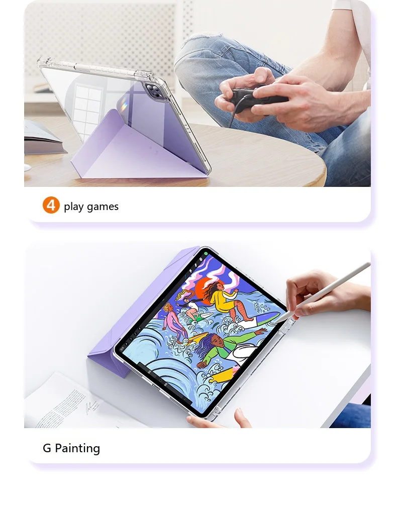 Für iPad Air Pro Mini 11 10,9 10,2 9,7 Zoll Multifunktionale Leder-Stoßfeste Schutzhülle mit Schlaf-/Aufwachfunktion – Detail 3