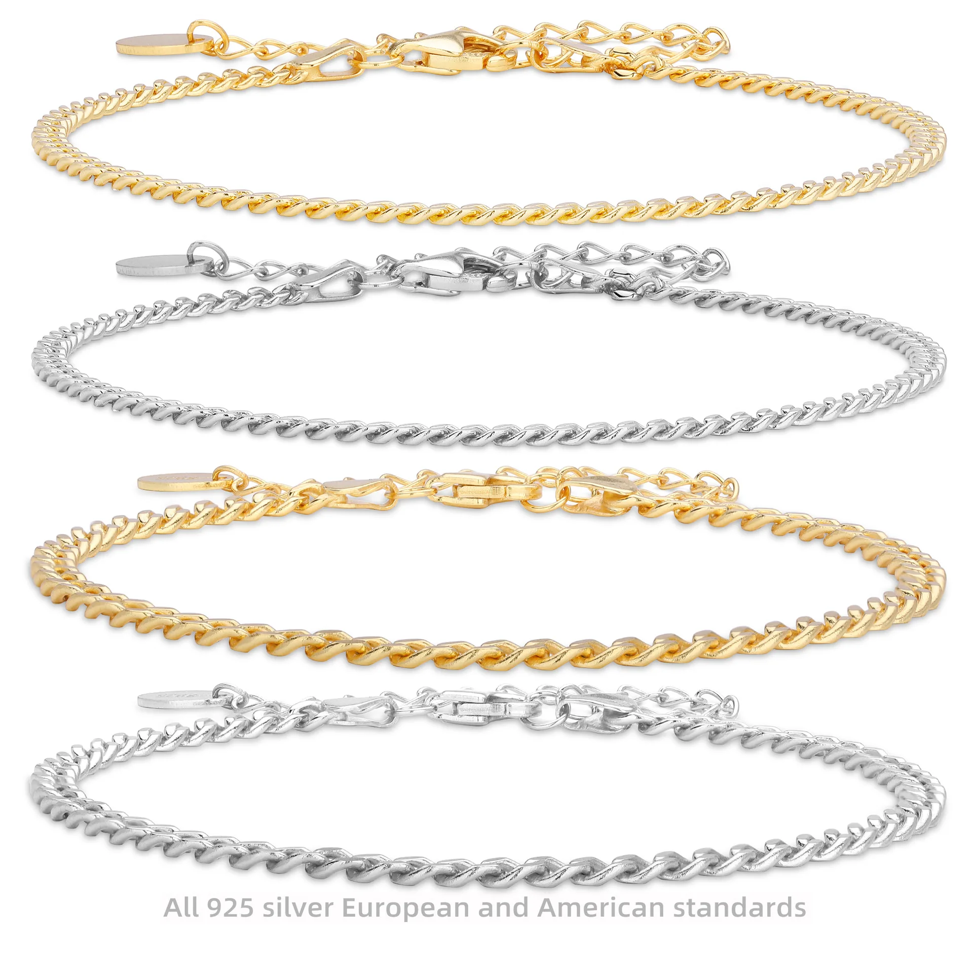 Withered S925 Sterling Silver Bracelet, Two Tone Bracelet, Simple And Versatile Bracelet Accessory