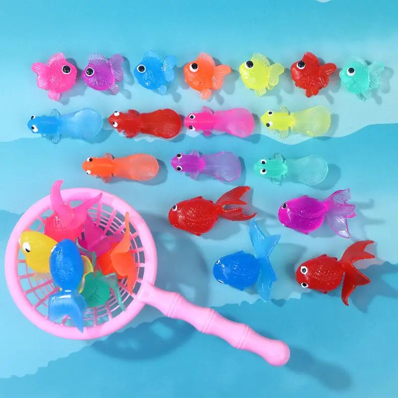 1Set Kleinkinder Baden Dusche Geschenke Kawaii Simulation Gummi Goldfisch Baby Bad Wasser Spielen Spiele Spielzeug Für Kinder