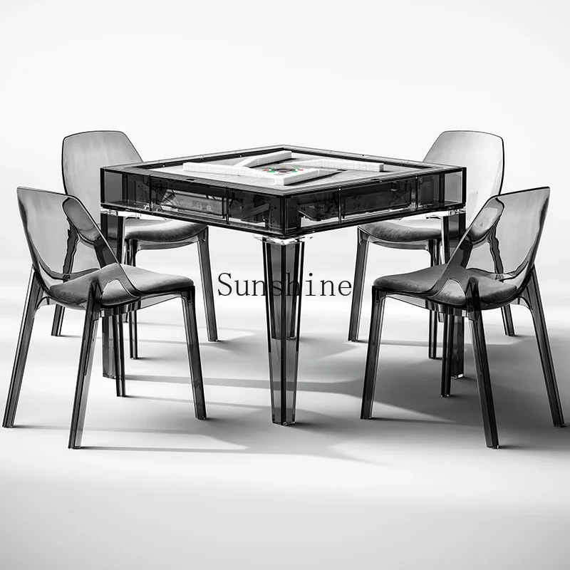 

Automatic mahjong machine dining table dual-purpose club home high-end light luxury style