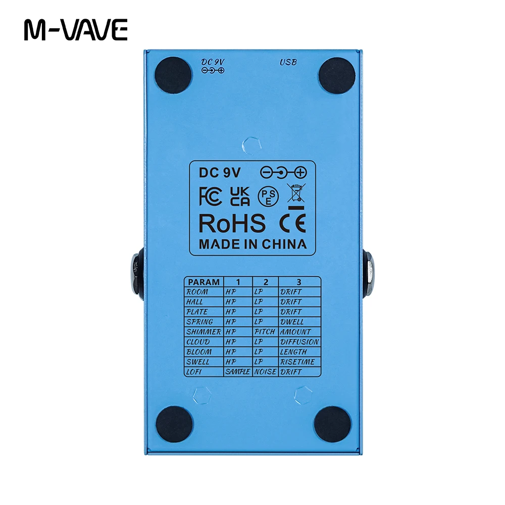 M-VAVE MINI-UNIVERSE Electric Guitar Reverb Effects Pedal 9 Reverb Effects Room/Shimmer/Lofi/Spring Reveb Guitar Pedal Parts