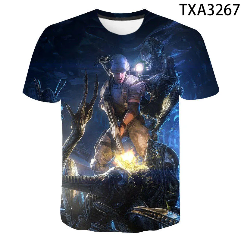 2023 New Alien Summer T-shirt Men Women Children 3D Printed T shirts Fashion Tops Boy Girl Kids Summer Short Sleeve Cool Tees