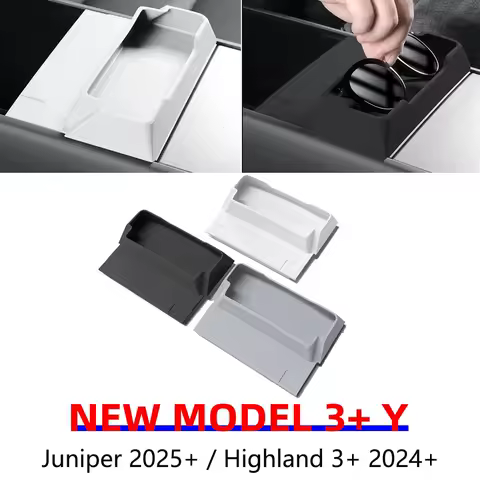 for Tesla Model 3 Y Juniper Highland 2025 2026 Center Console Armrest Storage Box Glasses Holder Tray Case Organizer Accessories