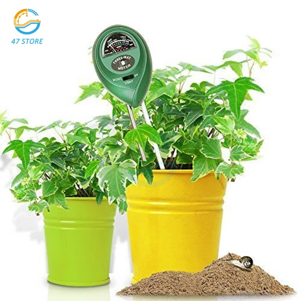 Soil Moisture Meter 4 in 1 Soil Ph Meter Soil Tester for Moisture Light Soil Ph Test Kit for Garden Lawn Farm Indoor & Outdoor