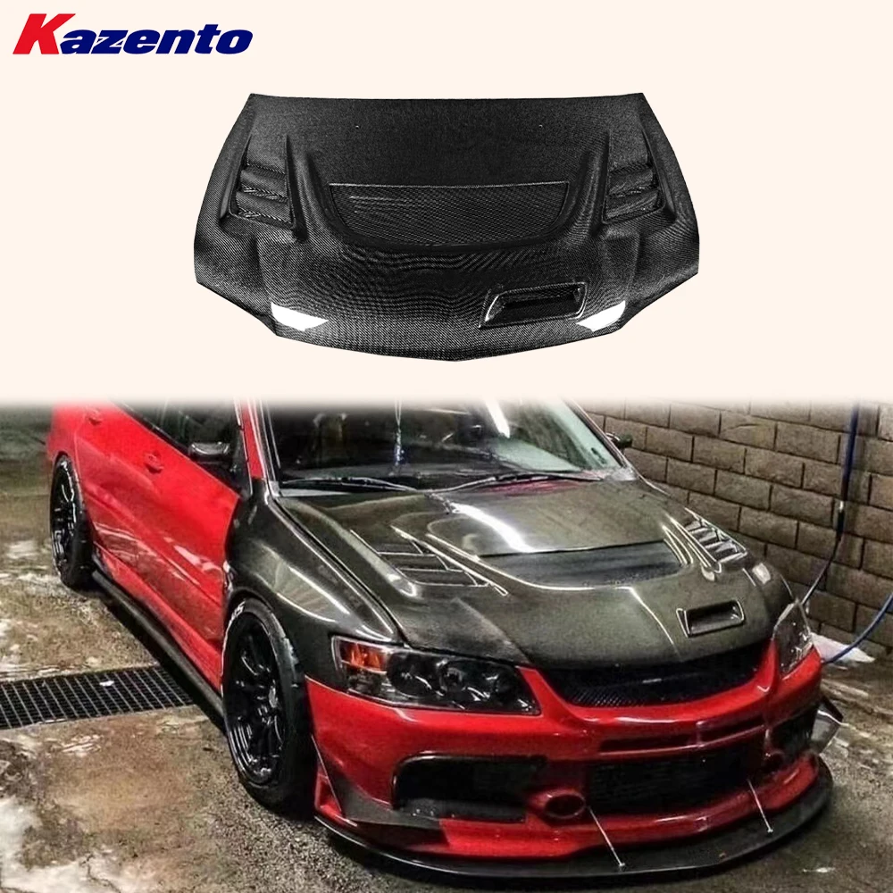 

For Mitsubishi Evolution EVO 7 8 9 2001-2007 Carbon KZ Style Front Cooling Hood( Ocean freight is favorable, welcome to inqury)