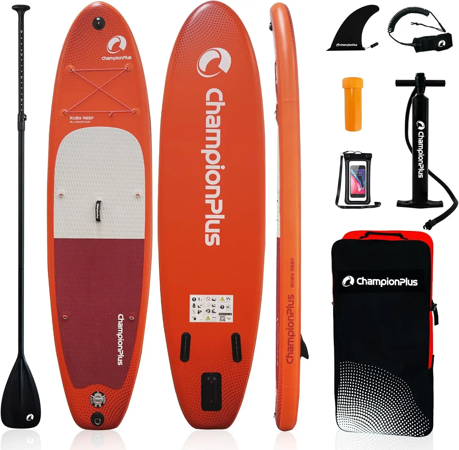 

Inflatable Stand Up Paddle Board, 10'6" Standup Paddleboard SUP Accessories, Non-Slip Deck Leash, Sports Camera Mount Slot