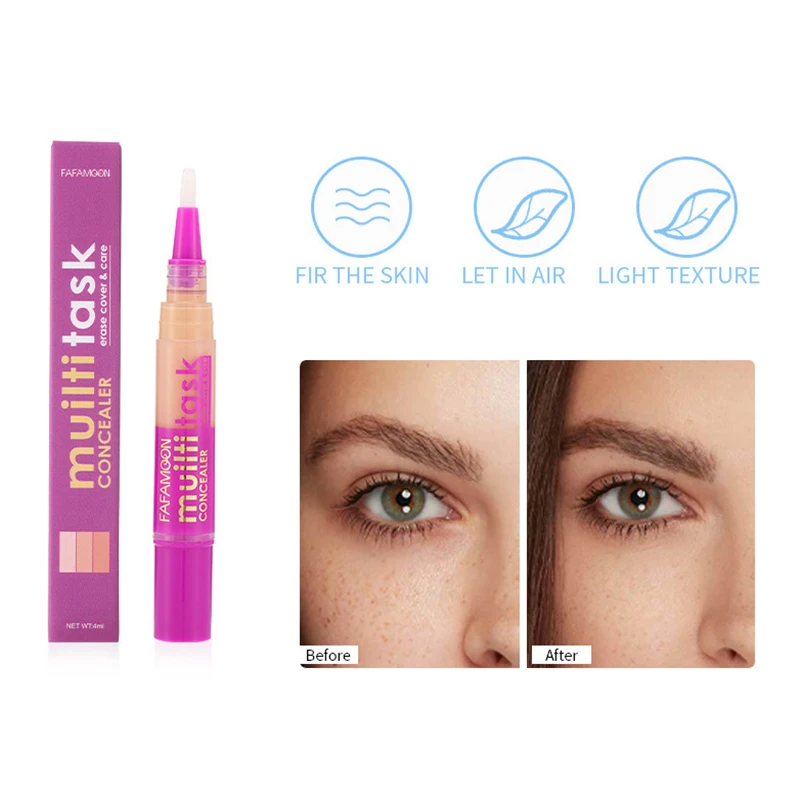 Full Coverage Waterproof Concealer Pen Cover Dark Circles Acne Pores Concealer Pen Matte Foundation Cream Facial Makeup Cosmetic