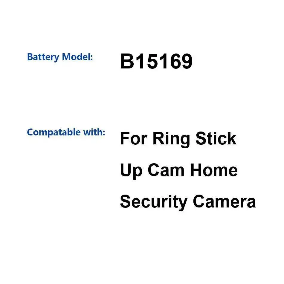

B15169 5000Mah For Ring Stick UP Cam Home Security Camera Surveillance Battery High-Capacity