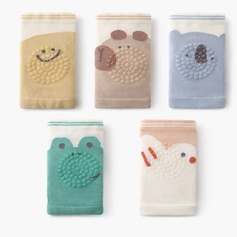 

New cartoon mesh breathable anti fall socks for babies crawling knee pads