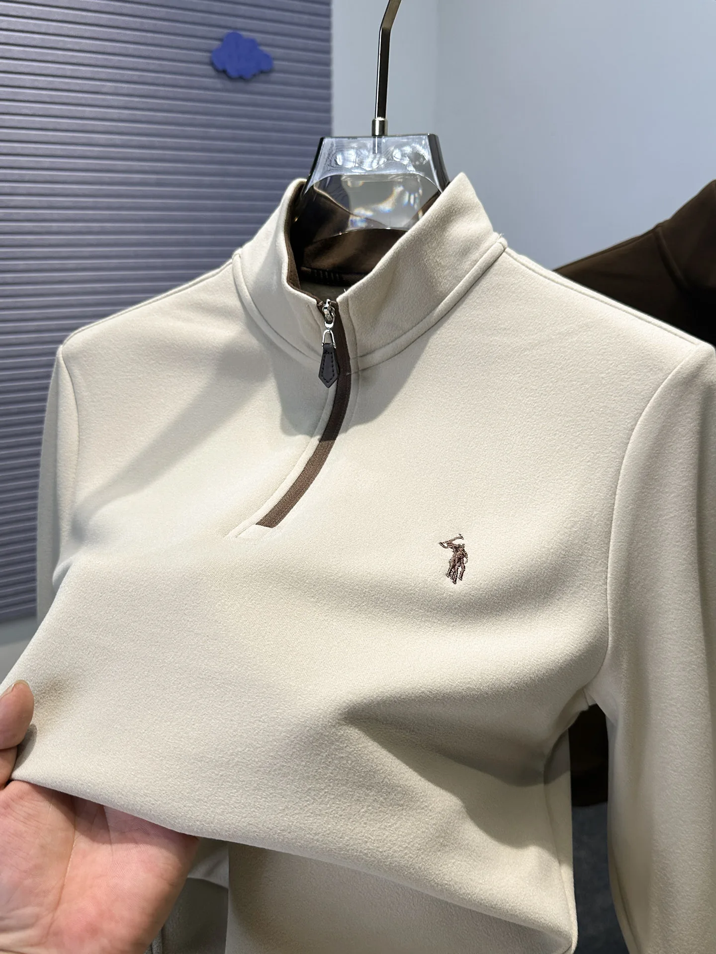 

Мужская двусторонняя флисовая толстовка с высоким воротником и длинным рукавом, на молнии, для осени и зимы, повседневная, теплая