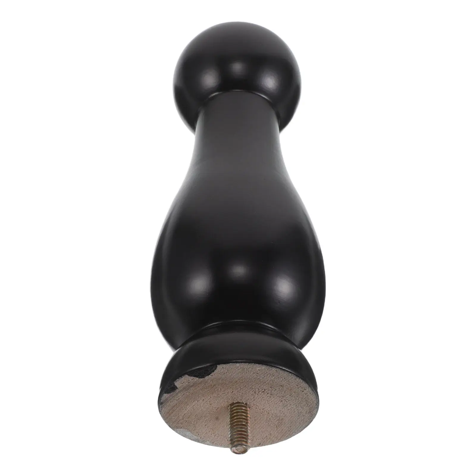 Solid Wood Finials for Bed Posts, Curtain Rods & Flagpoles – Black Finish, M8 Thread, Decorative Staircase Caps