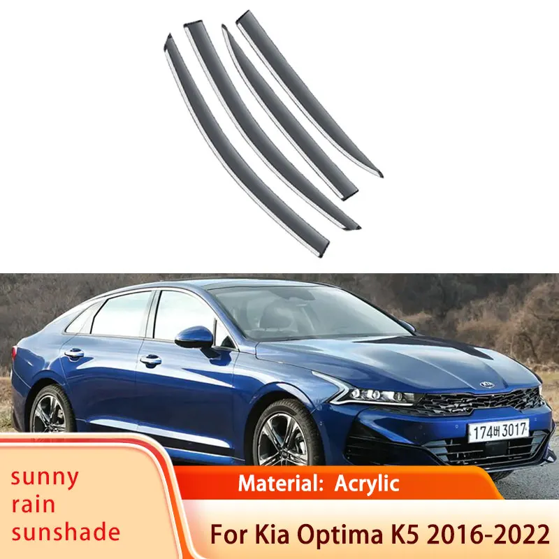 

Car Window Visor for Kia Optima K5 JF 2016~2022 Awnings Sun Rain Deflector Shelters Shades Guard Accessories 2018 2019 2020 2021