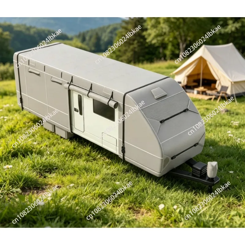 Outdoor camping multifunctional rv cover - waterproof oxford cloth trailer cover, universal fit with sunroof rv protective cover