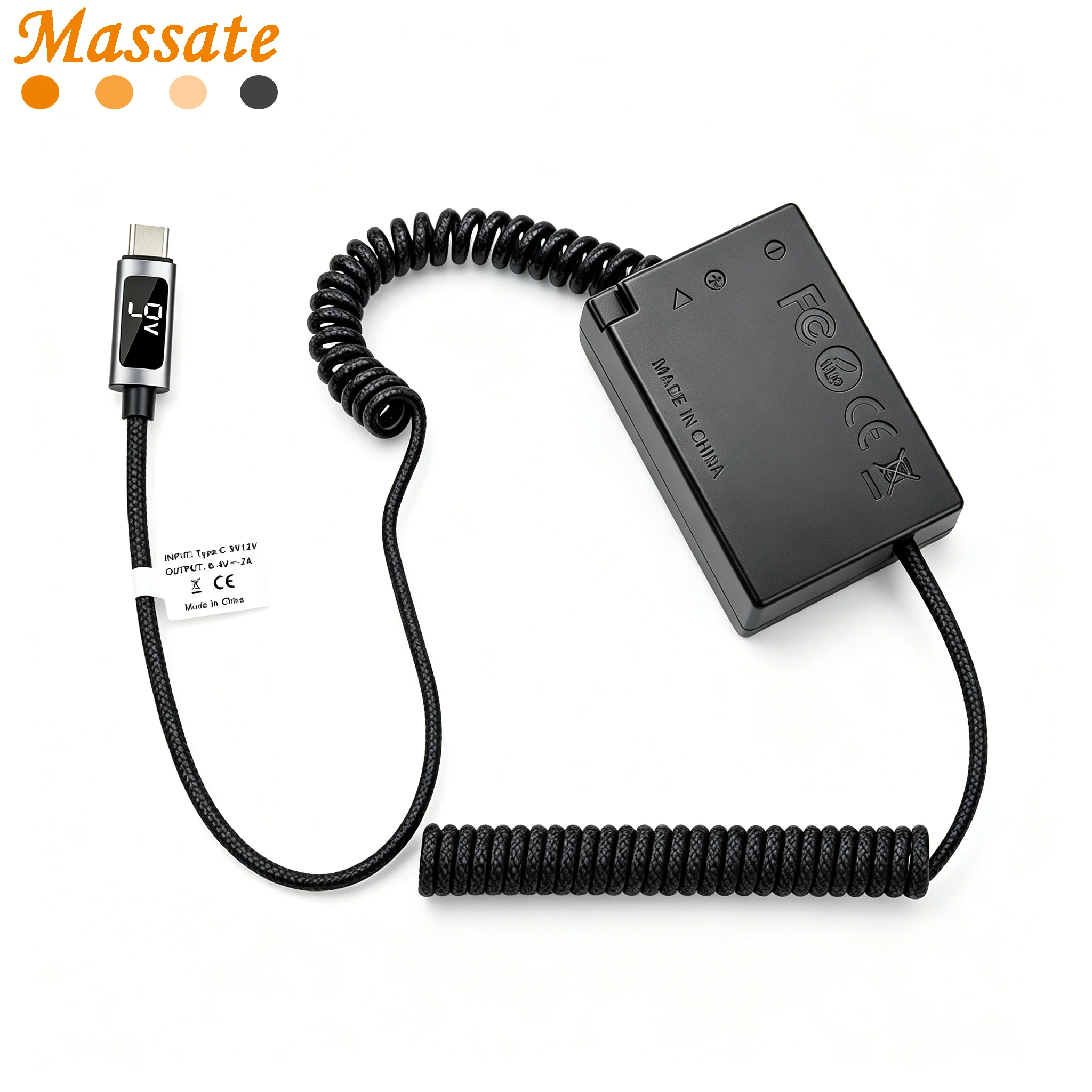 Massate LP-E17 LP E17 Dummy Battery 9V PD DR-E18 Adapter for Canon EOS R50 R10 RP M50 Mark II 200D 850D 77D Rebel T6i T6s T7i