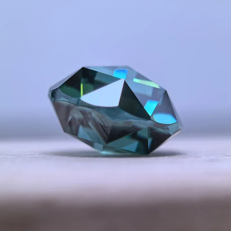 Moissanite Round Shape Double Faced Rose Cut Emerald green Charm Beads for DIY Jewelry Making Materials with GRA Certificate