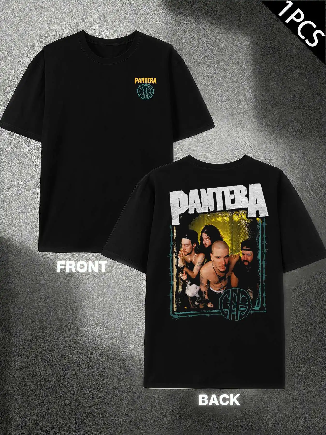 

Футболка Pantera Band Music Fan, мужская модная повседневная футболка из чистого хлопка с двусторонним принтом и круглым вырезом, 220 г/м2,