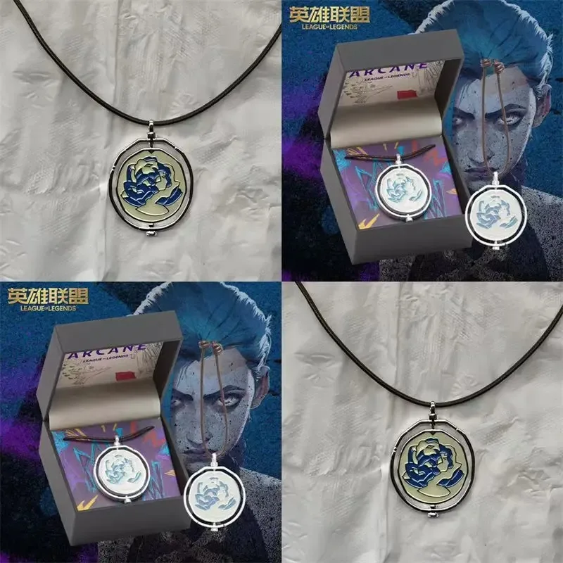 League of Legends JINX Arcane Rotatable Necklace with The Same Style As Popular Game Peripheral Characters Fashion Cool Jewelry