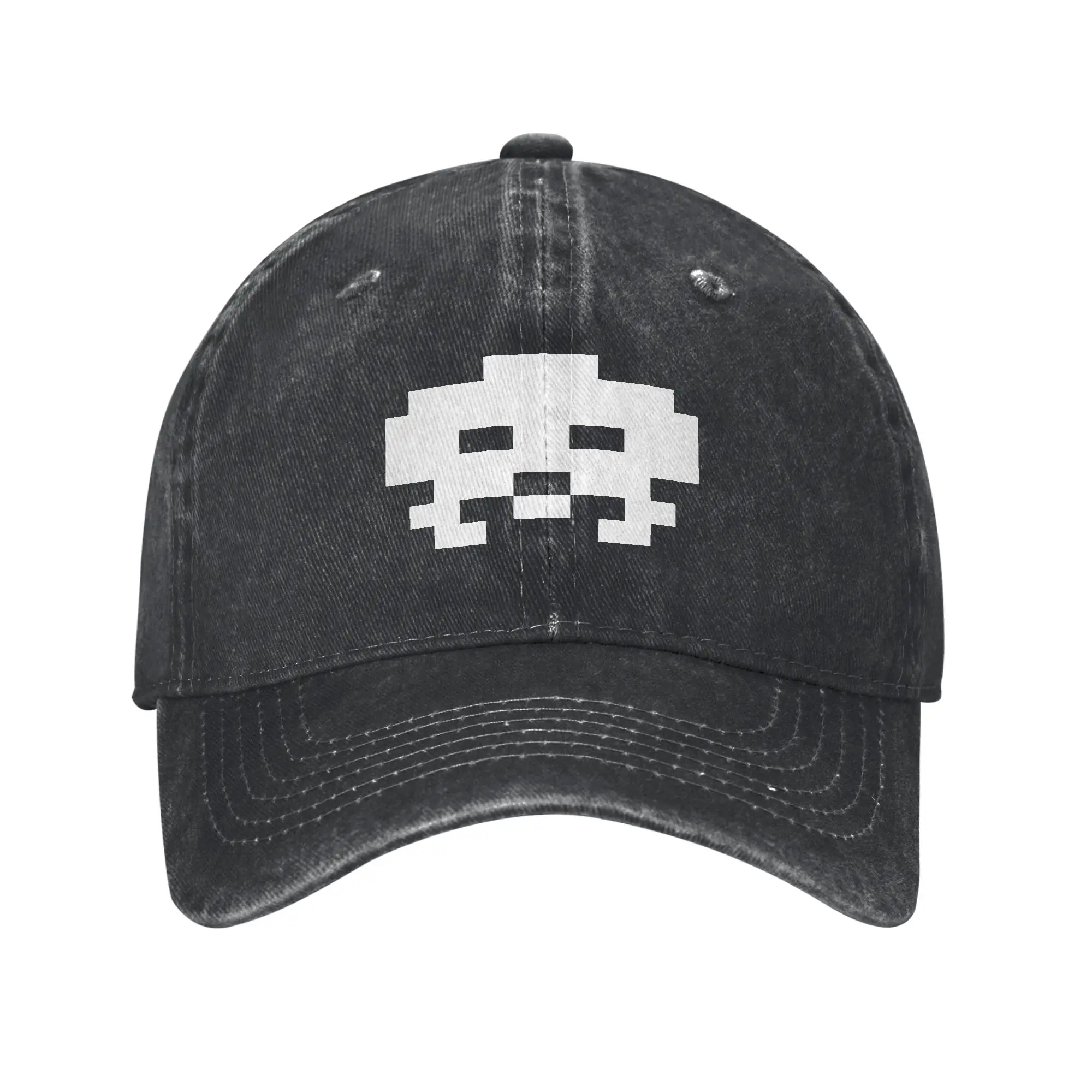 Space Invaders Unisex Baseball Caps Retro Video Game Distressed Denim Caps Hat Retro Outdoor Workouts Unstructured Soft Headwear