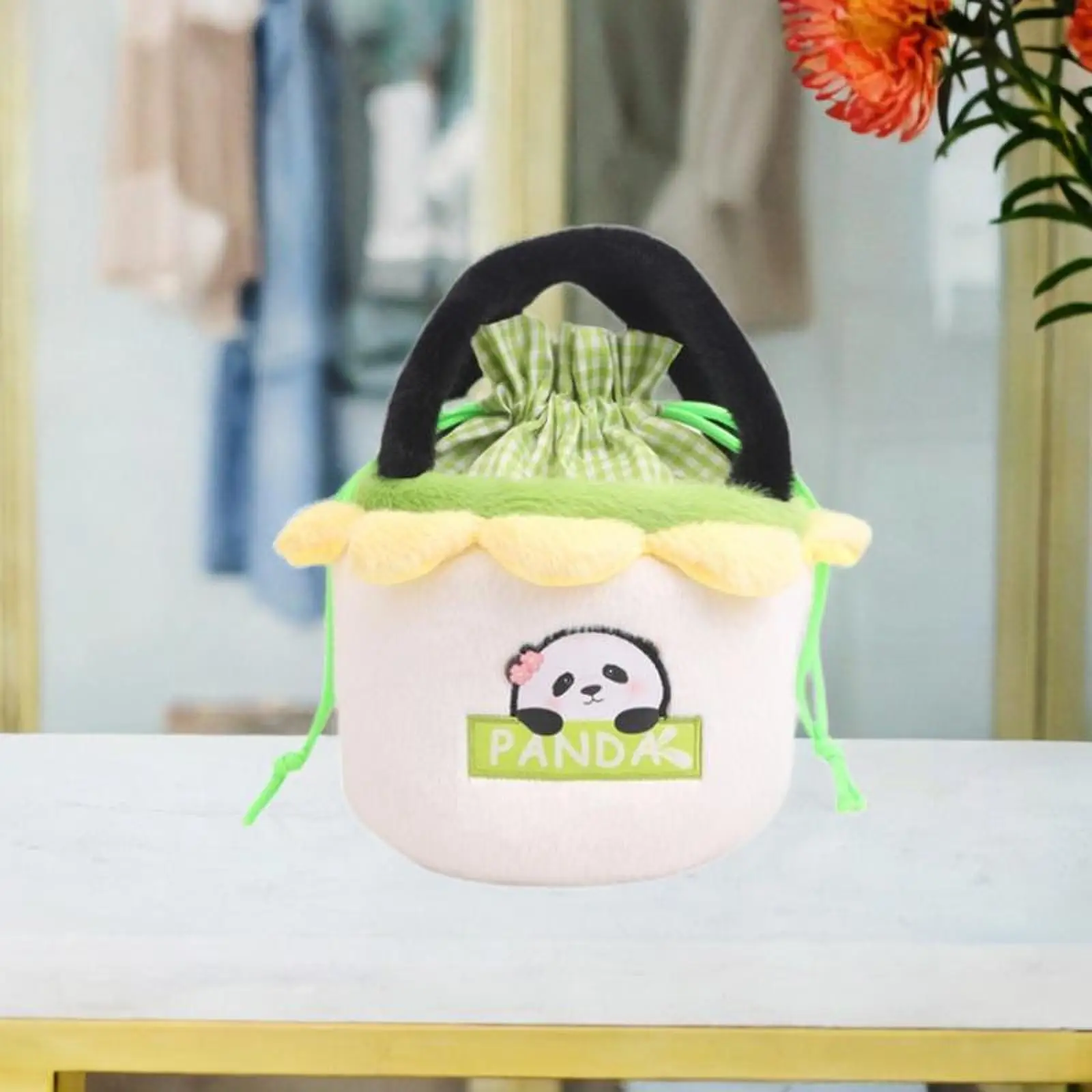 Plush Handbag Portable Cute Animal Bucket Bag for Vacation Shopping Dating